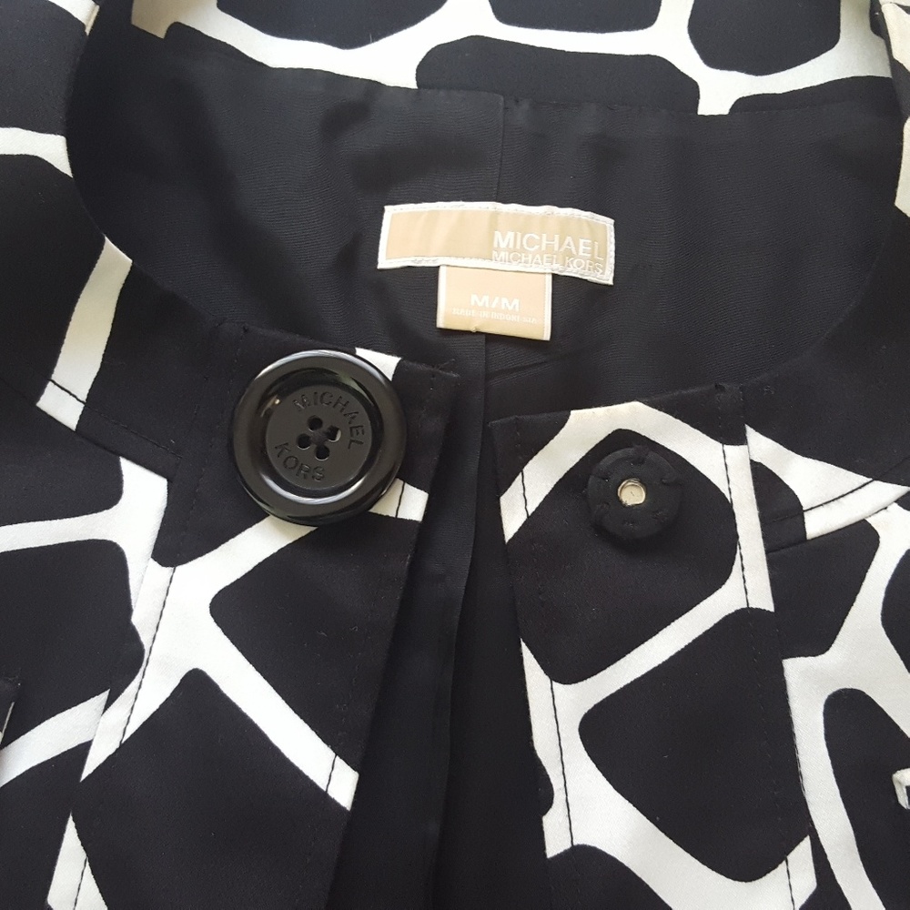 Michael Kors Black & White Geometric Jacket Size M - Picture 9 of 9
